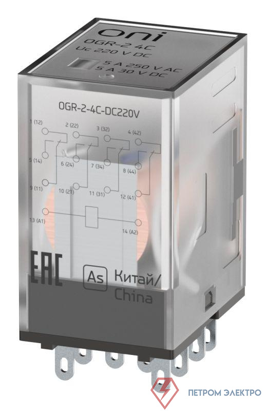 Реле общего назначения OGR-2 4C 220В DC ONI OGR-2-4C-DC220V