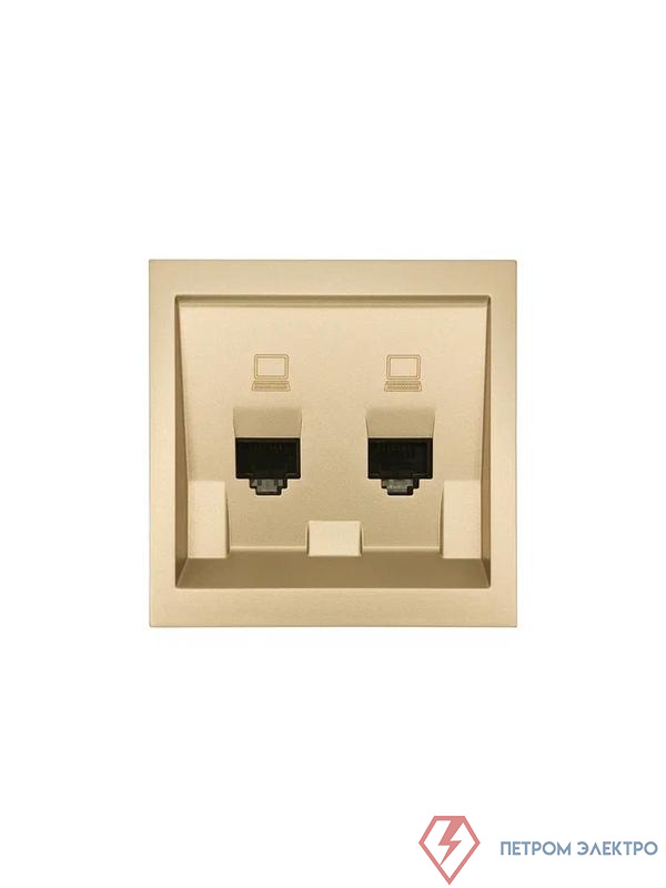 Розетка компьютерная 2-м СП ZIMA IP20 механизм зол. LEZARD 704-3688-141