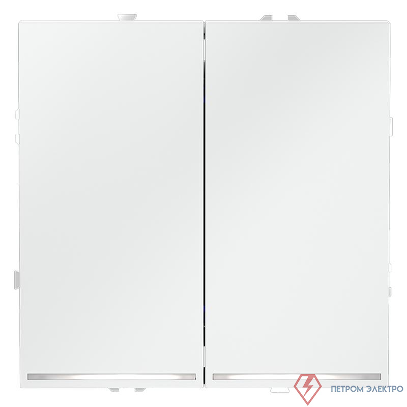 Выключатель 2-кл. СП S70 10А с подсветкой механизм бел. матов. Voltum VLS020202