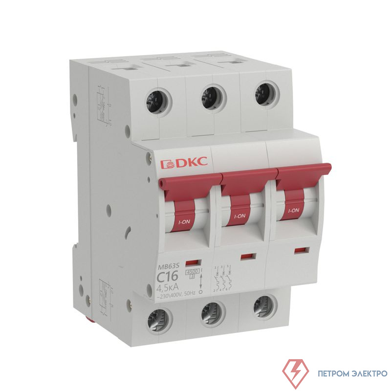 Выключатель автоматический модульный 3п C 16А 6кА MB63 YON MB63N-3PC16