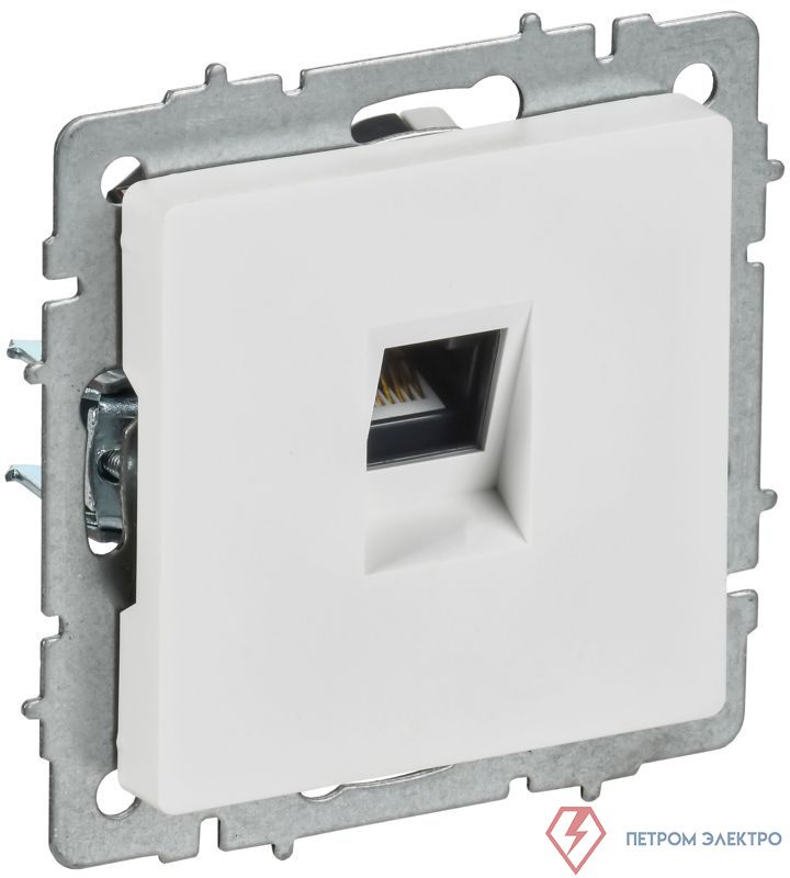 Розетка компьютерная СП BRITE РК10-БрАБ RJ45 кат.5E механизм арктич. бел. IEK BR-K10-1-K91