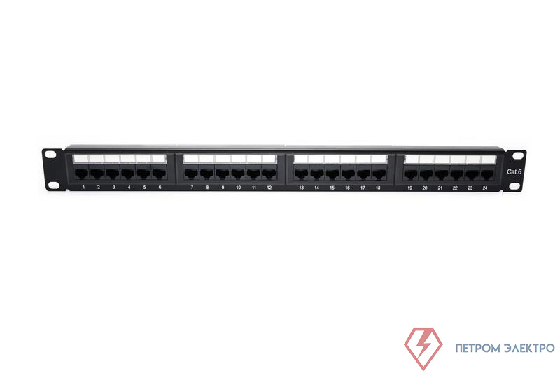 Патч-панель 19 1U кат.6 неэкранир. 24 порта RJ45 Dual IDC TOKOV ELECTRIC TKE-PP-6-1U-24P-UTP