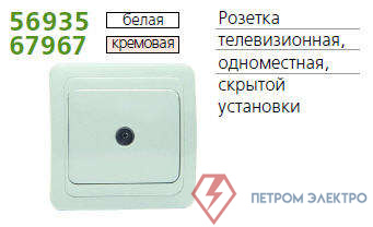 Розетка телевизионная TV 1-м СП Classic бел. POWERMAN 1151408