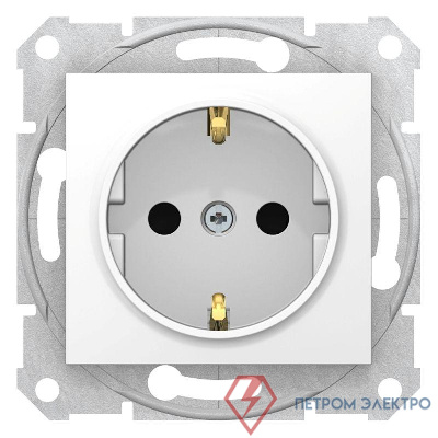Механизм розетки 1-м СП Sedna 16А защ. шторки с заземл. быстрозажим. контакты бел. SchE SDN3001721