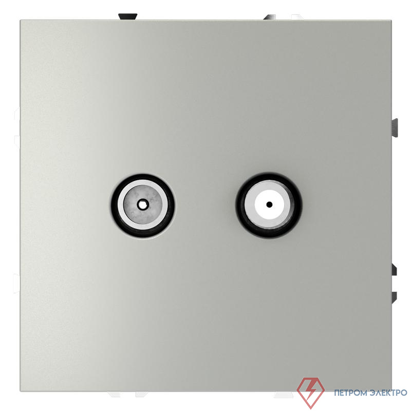 Розетка телевизионная оконечная TV + SAT 2-м СП S70 механизм сталь Voltum VLS060405