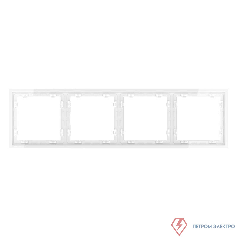 Рамка 4-м S70 пластик. бел. глянцевый Voltum VLS100401