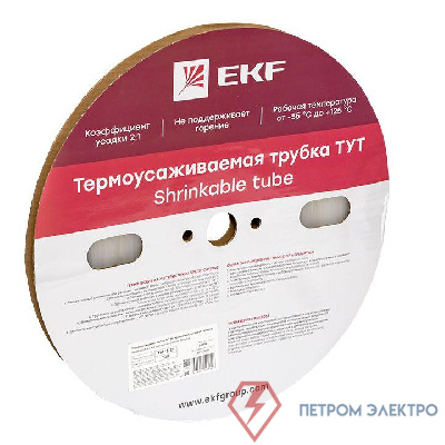 Трубка термоусадочная ТУТ 8/4 прозр. (уп.100м) PROxima EKF tut-8-tr